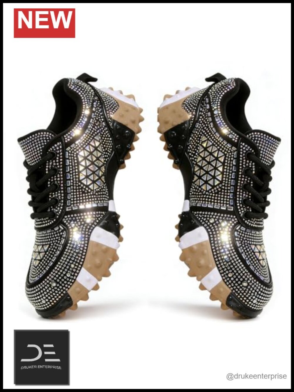 Rhinestone Glitter Platform Sneakers Women's Casual Party Shoes